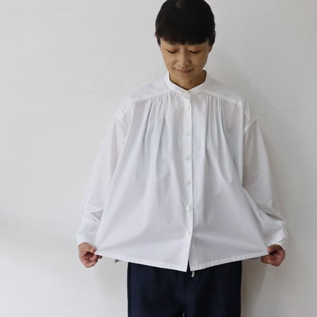 atelier naruse アトリエナルセ　コットン ~トーマスメイソン~ バンドカラーシャツ｜cotton ~THOMAS MASON~ band-collar shirt