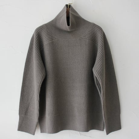 homspun ホームスパン　メリノウールワッフル編みプルオーバー　#オフホワイト、モスグレー、グリーン、ネイビー　【送料無料】