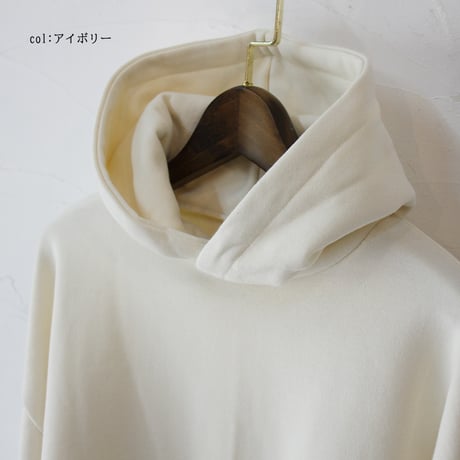 **再入荷**　LinenYa リネンヤ　裏毛コットンパーカー　#アイボリー、ライトブルー、グリーン　【送料無料】