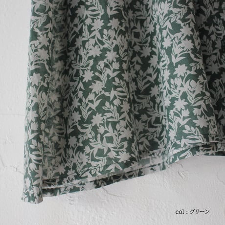 soil ソイル　80s VOILE TWO TONE FLOWER PRINT FRILL COLLAR FRENCH/SL SHIRT 【送料無料】
