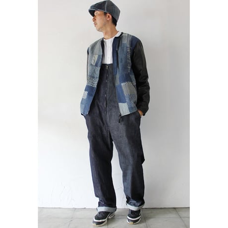 FUNSET OF ART ファンセットオブアート　インディゴRANRU刺し子xレザーシングルJK #indigo 【送料無料】