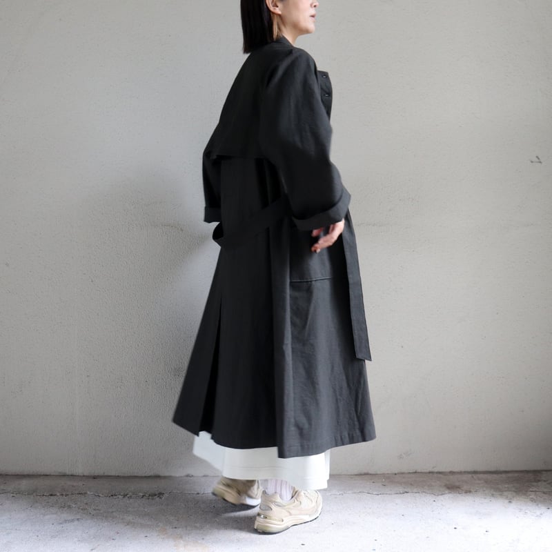 MAGALI マガリ コットンリネンアンティークキャンバストレンチコート