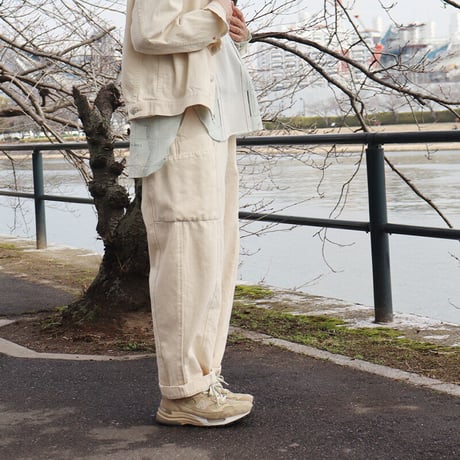**再入荷** sasanqua by trees サザンカバイツリーズ　10ozカツラギデニムハイドシームトラウザー　#アイボリー、インディゴ　【送料無料】