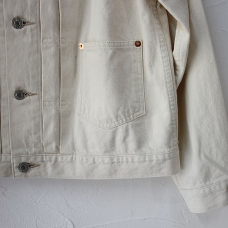 **再入荷** atelier naruse アトリエナルセ cotton denim no collar jacket コットンデニム ノーカラージャケット #インディゴ、生成り