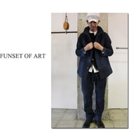 **S u K i M a 別注アイテム** FUNSET OF ART ファンセットオブアート　ブラックIDG刺し子MAOコート　#インディゴ　【送料無料】