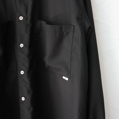 amne アンヌ　GABARDINE covered shirts ギャバジンカバードシャツ　#ブラック　【送料無料】