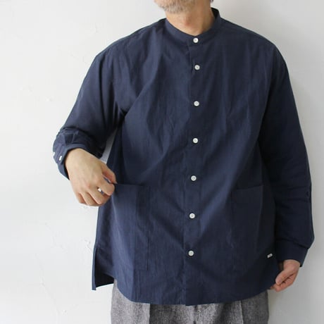 amne アンヌ CHAMBRAY covered shirts シャンブレーカバーシャツ　#INK　【送料無料】