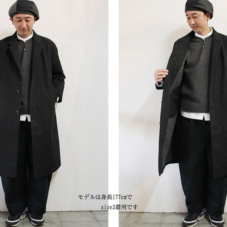 **SuKiMa別注**LASSO ラッソ　Wanderer Mantel コート　#ブラック　【送料無料】