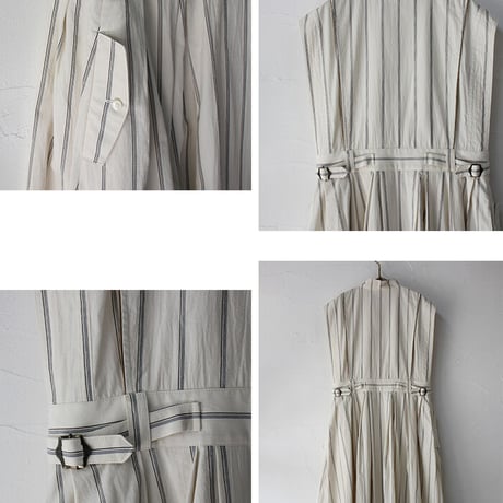 ASEEDONCLOUD アシードンクラウド　Zephyros stripe Hiraeth work coat  #off white 【送料無料】