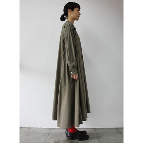 **再入荷** sasanqua by trees サザンカバイツリーズ　プルオーバーライクシャツワンピース　#ブラック、カーキ　【送料無料】
