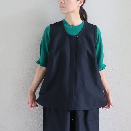**再入荷** homspun ホームスパン　W/L比翼ベスト　#ダークブラウン、ブラック　【送料無料】