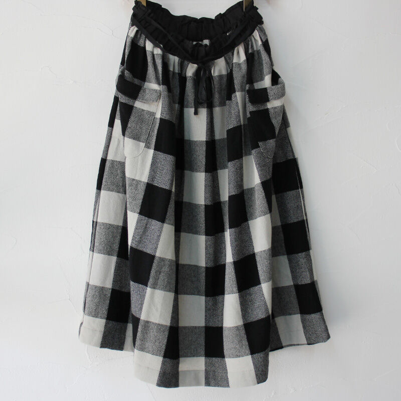⚠︎ちぇんとさま専用／／／magali ギンガムウール　ロングスカート MAGALI マガリ ギンガムウールロングスカート #ブラウンx