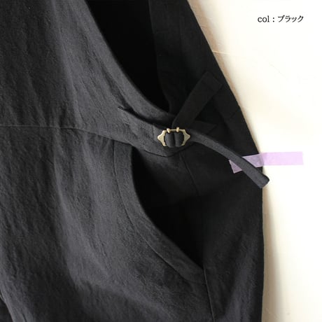 **杢グレイのみ再入荷** atelier naruse アトリエナルセ　コットンリネンスラブオーバーオール　cotton linen slab overalls-pants