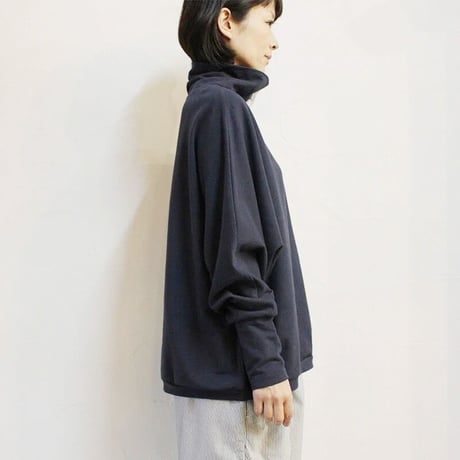 **ネイビーのみ再入荷** LinenYa 天竺ハイネックプルオーバー　#ネイビー、グレー　【送料無料】