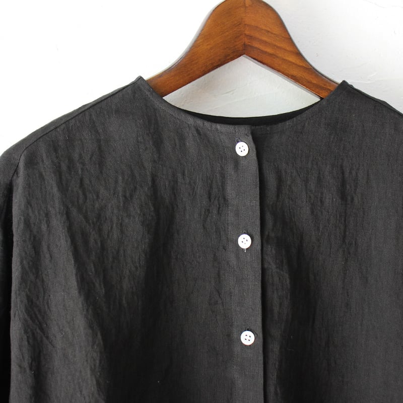 再入荷** LinenYa リネンヤ リネンバックギャザーブラウス #ホワイト
