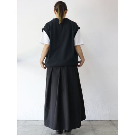 ARTE POVERA アルテポーヴェラ　製品染め16/-ムライト天竺Vネックベスト　#黒、レモン、ラベンダー