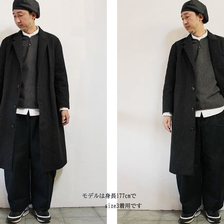 **SuKiMa別注**LASSO ラッソ　Wanderer Mantel コート　#ブラック　【送料無料】