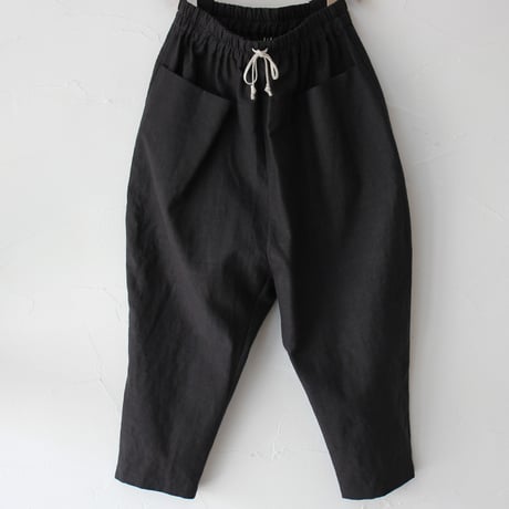 atelier naruse アトリエナルセ　リネンコットンサルエルパンツ　#キナリ、チャコール