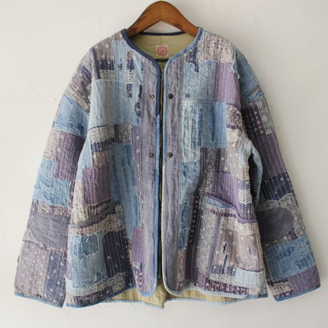 **SuKiMa別注** FUNSET OF ART ファンセットオブアート COFバンダナBORO刺し子ライナーブルゾン　#ブルー、ブラック