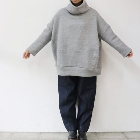 **またまた再入荷** Linenya リネンヤ　裏起毛ボリュームネックプルオーバー　#グレー　【送料無料】