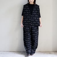 ARTE POVERA アルテポーヴェラ　インドジャガード2タックイージーパンツ　#サンドベージュ、ブラック