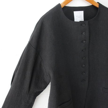 **再入荷** MAGALI マガリ　リネンウールクラシックジャケット　#カーキ、ブラック　【送料無料】