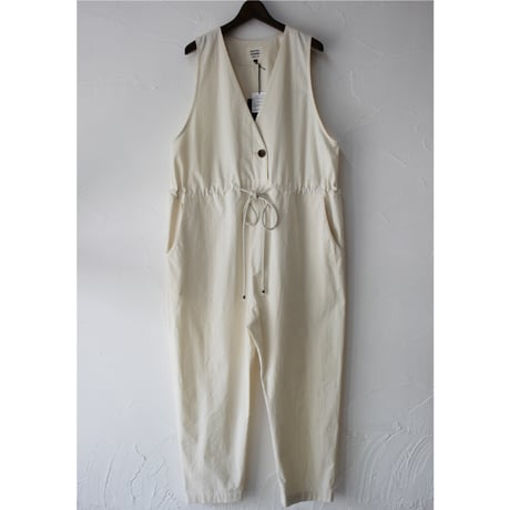 **再入荷** atelier naruse アトリエナルセ　ヴィンテージ馬布コットンオーバーオール　#キナリ、ベイジュ、ブラック