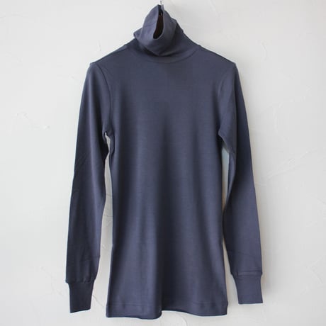 **再入荷**　homspun ホームスパン　60/1フライスタートルネックプルオーバー　#ブラック、アイアンブルー、TOPチャコール、TOPグレー