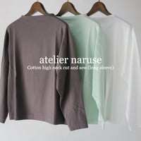 atelier naruse アトリエナルセ　コットンハイネックカットソー（長袖）#オフホワイト、ミントグリーン、チャコール