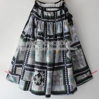 ASEEDONCLOUD アシードンクラウド　Mosaic quilt print Tree carol skirt #black 【送料無料】