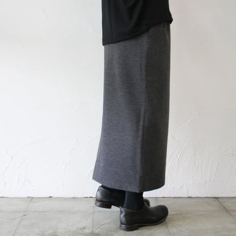 TRAVAIL MANUEL ミラノリブロングタイトスカート　#チャコール、ブラック