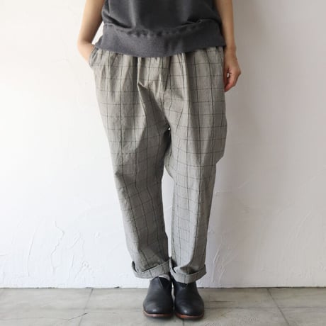 **サイズ欠け再入荷** TRAVAIL MANUEL トラバイユマニュアル　C/Lチェックワッシャーフルサドルパンツ　【送料無料】