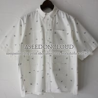 ASEEDONCLOUD アシードンクラウド companion dog print shokuonshitsu workshirts #off white
