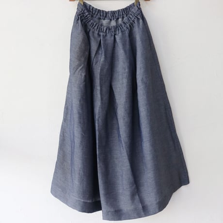 Linenya リネンヤ　シャンブレータックロングスカート　#ブルーシャンブレー