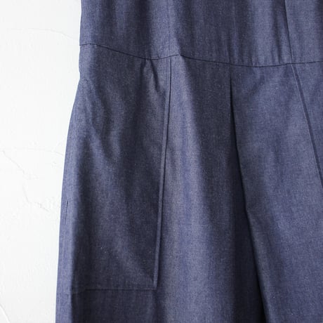 Linenya リネンヤ　5ozデニムフロントタックワンピース　#インディゴ　【送料無料】