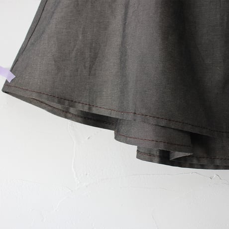**再入荷** homspun ホームスパン　W/Lラップフレアスカート　#ダークブラウン、ブラック　【送料無料】