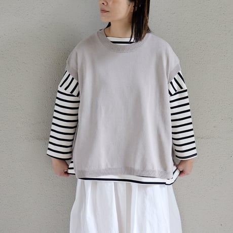 **再入荷** homspun ホームスパン　コットンコードベスト　#ネイビー、ブルー、グレージュ　【送料無料】