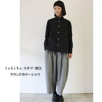 **S u K i M a -スキマ-別注**LASSO ラッソ　スキマのラウンドカラーブラウス　♯ブラック　【送料無料】