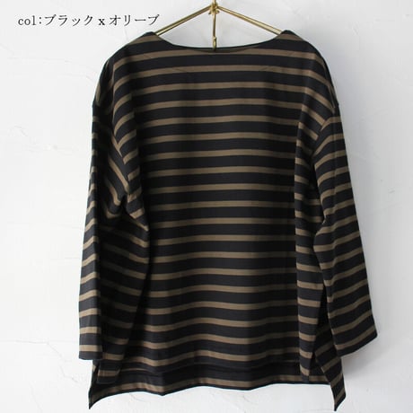 amne アンヌ　BORDER gride basque バスクボーダー　#ライトグレー、グレー、ブラック