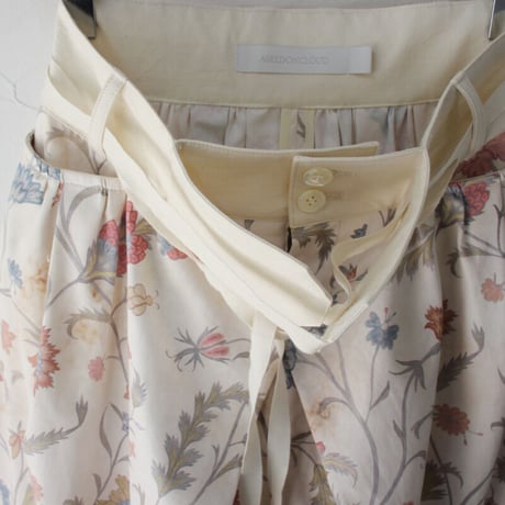 ASEEDONCLOUD アシードンクラウド　Antique flower print Memento culottes #ナチュラル　【送料無料】