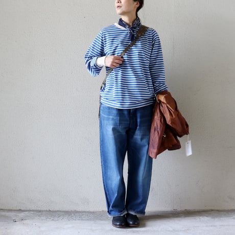 **再入荷**　atelier naruse アトリエナルセ　コットンボーダーカットソー（長袖）cotton border cut&sewn（long sleeves）