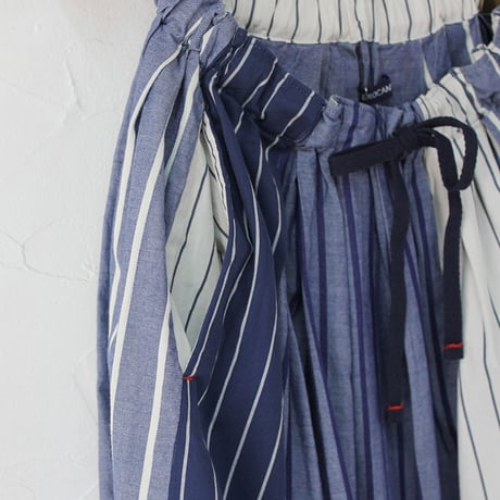 **再入荷**Tigre Brocante ティグルブロカンテ　ストライプMIXバレルロングスカート　#ネイビー【送料無料】
