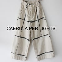 CAERULA PER LIGHTS カエルラ　コットンヘンプウエポン格子染めワイドパンツ　#キナリｘブラック