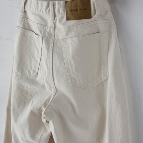 sasanqua by trees サザンカバイツリーズ　high rise loose taperd denim　ハイライズルーズテーパードデニム  #ivory , one wash