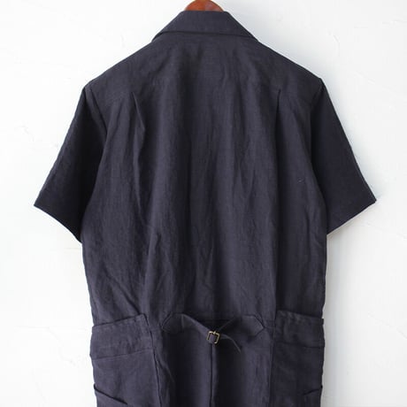 ASEEDONCLOUD アシードンクラウド　Mitsuyakusou Linen Crafter jumpsuit　#navy 　【送料無料】