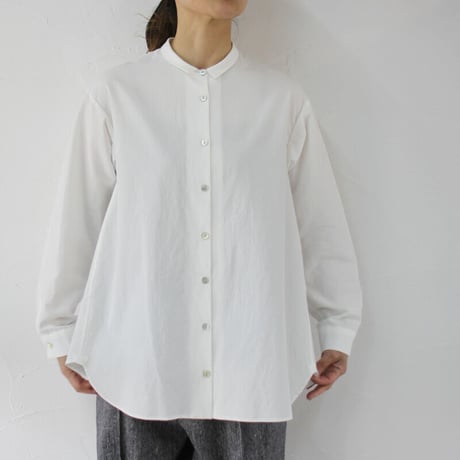 SUSURI ススリ　ヘムレンシャツ　#greenish black , off white