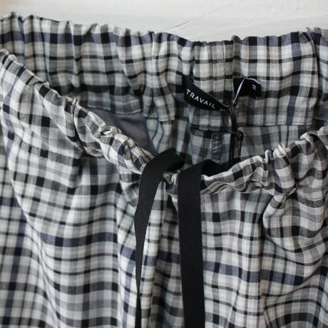 TRAVAIL MANUEL トラバイユマニュアル　レトロチェックポーラパンツ　#グレーチェック