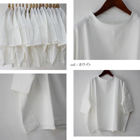 **またまたまた再入荷**　 Linenya リネンヤ　コットンデラヴェ7分袖Tシャツ