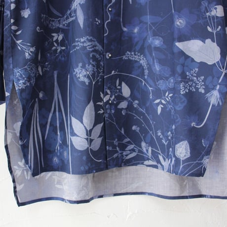 ASEEDONCLOUD アシードンクラウド　Flower Blue Print Pajama shirt　#blue　【送料無料】