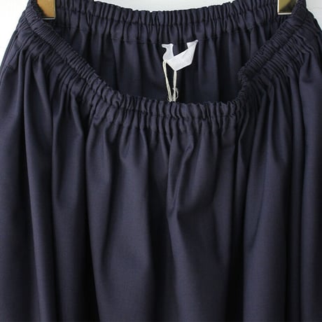 **またまた再入荷**　homspun ホームスパン　ウールトロピカルクロスギャザースカート　#ベージュ、チャコール、ネイビー　【送料無料】
